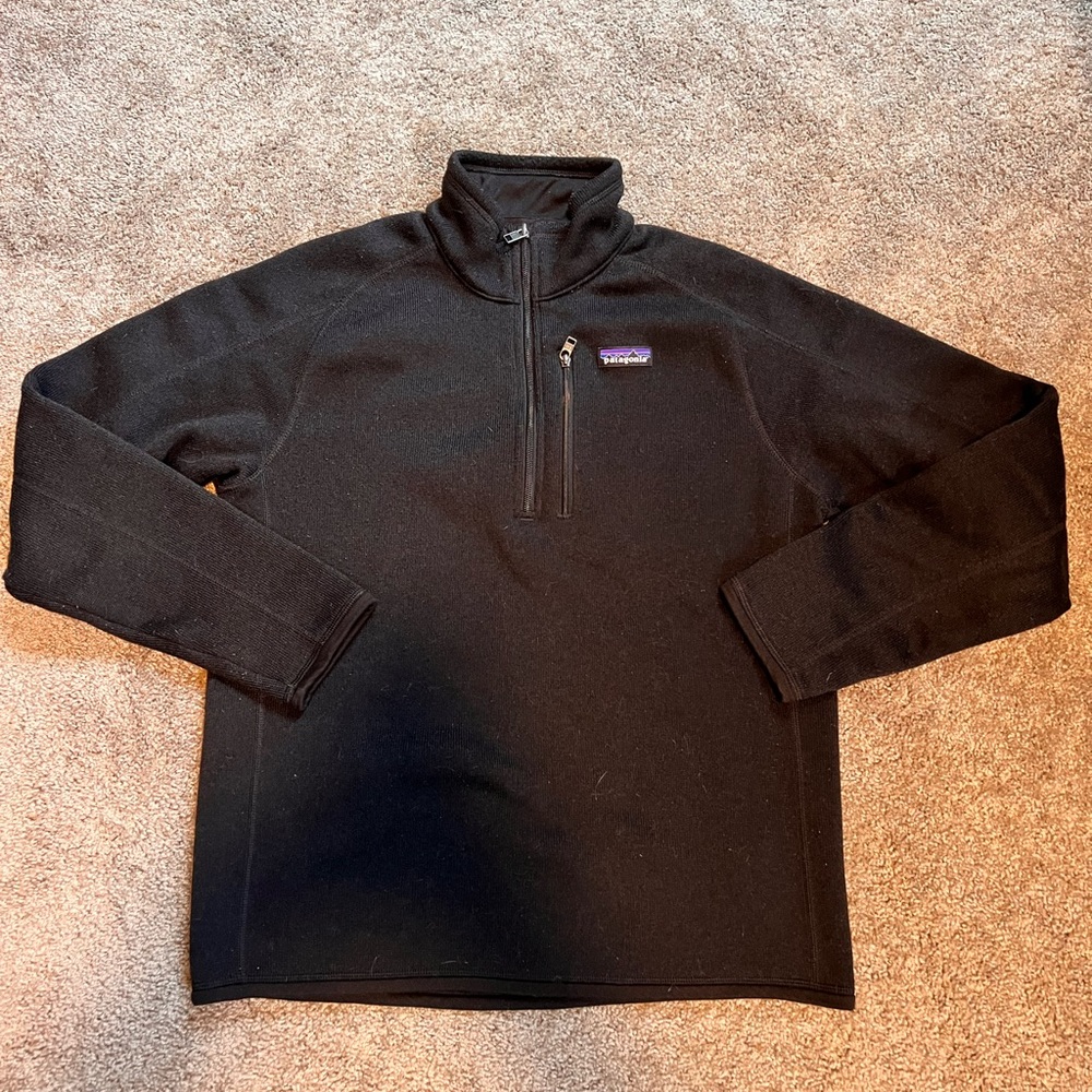 Men’s Patagonia better sweater 1/4 zip black M